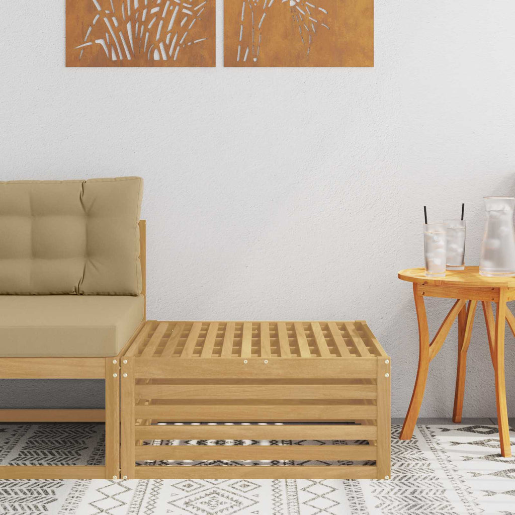 Outdoor-Fußhocker Massivholz Akazie Weiß 79 x 79 x 37 cm