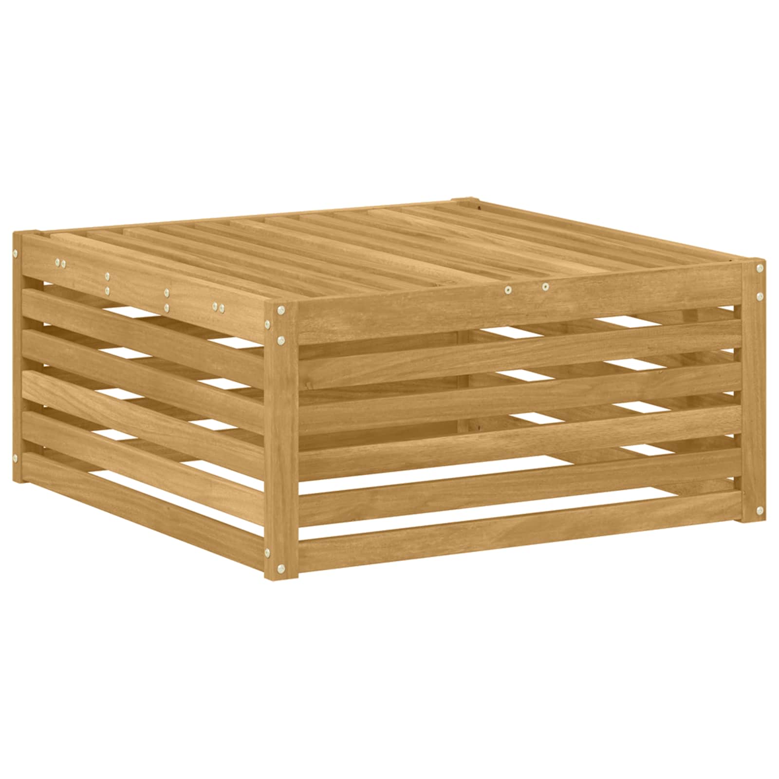 Outdoor-Fußhocker Massivholz Akazie Weiß 79 x 79 x 37 cm