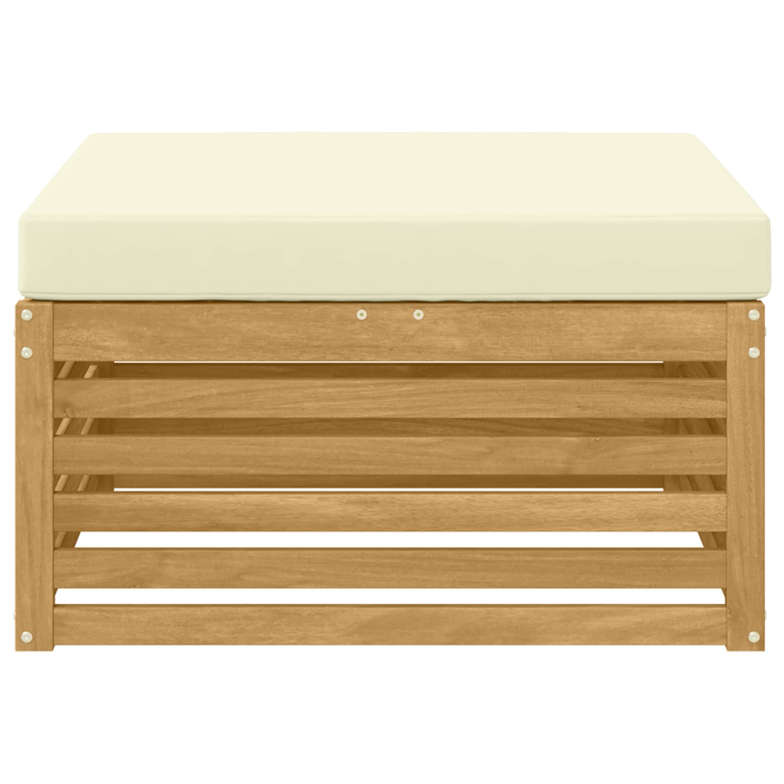 Outdoor-Fußhocker Massivholz Akazie Weiß