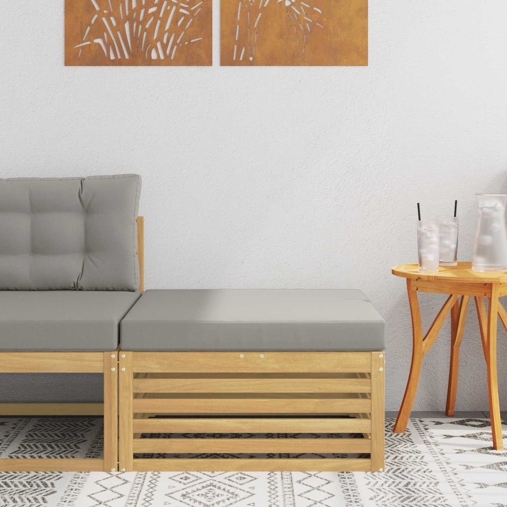 Outdoor-Fußhocker Massivholz Akazie Weiß