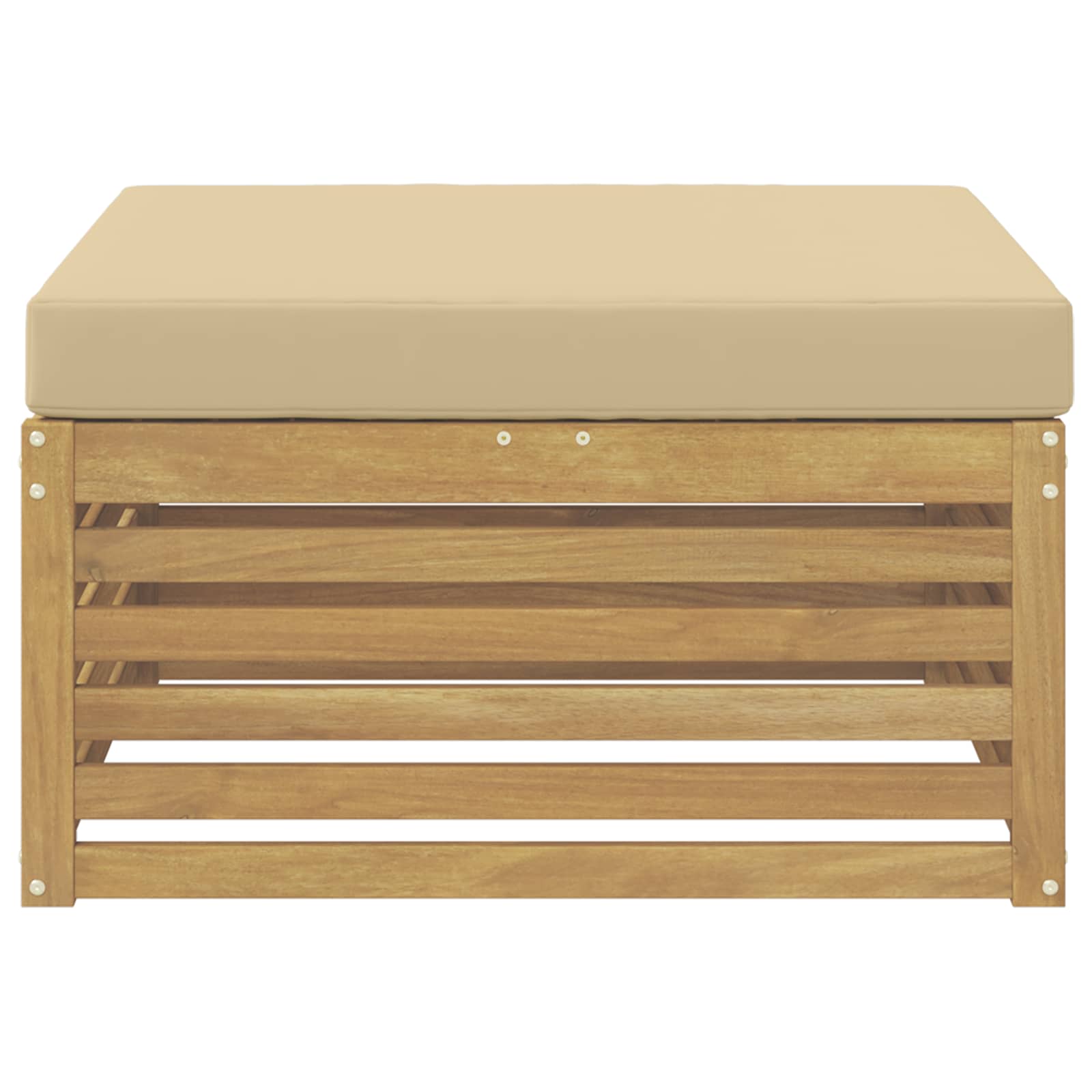 Outdoor-Fußhocker Massivholz Akazie Weiß