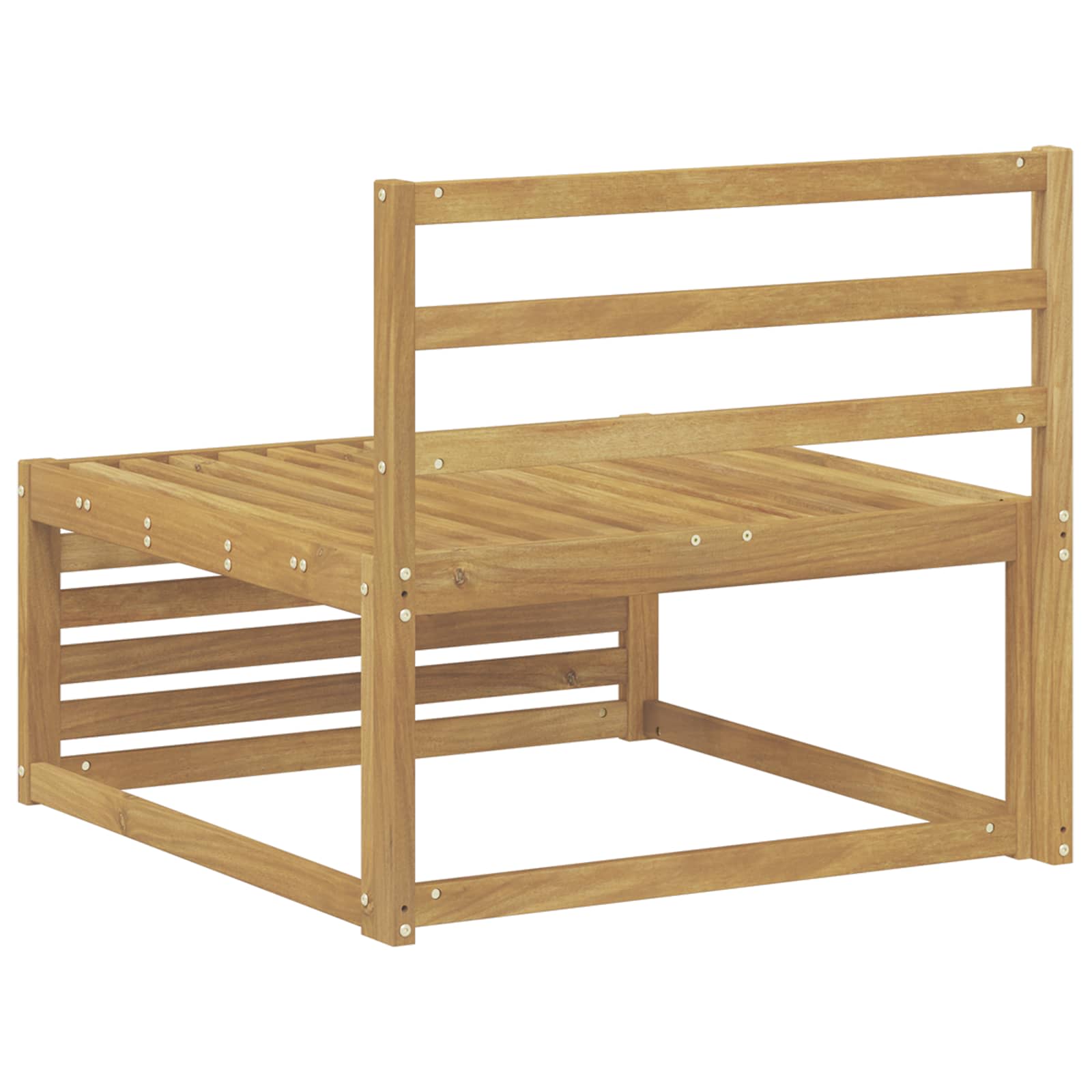 Outdoor Mittelsofa Massivholz Akazie Weiß 83 x 79 x 73 cm