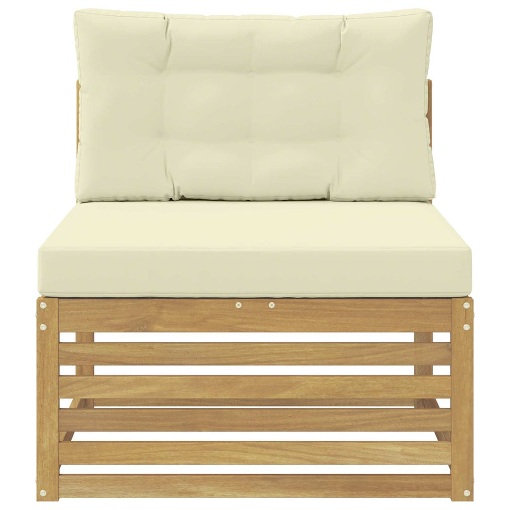 Outdoor Mittelsofa Massivholz Akazie Weiß 83 x 79 x 73 cm