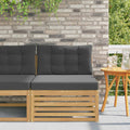 Outdoor Mittelsofa Massivholz Akazie Weiß