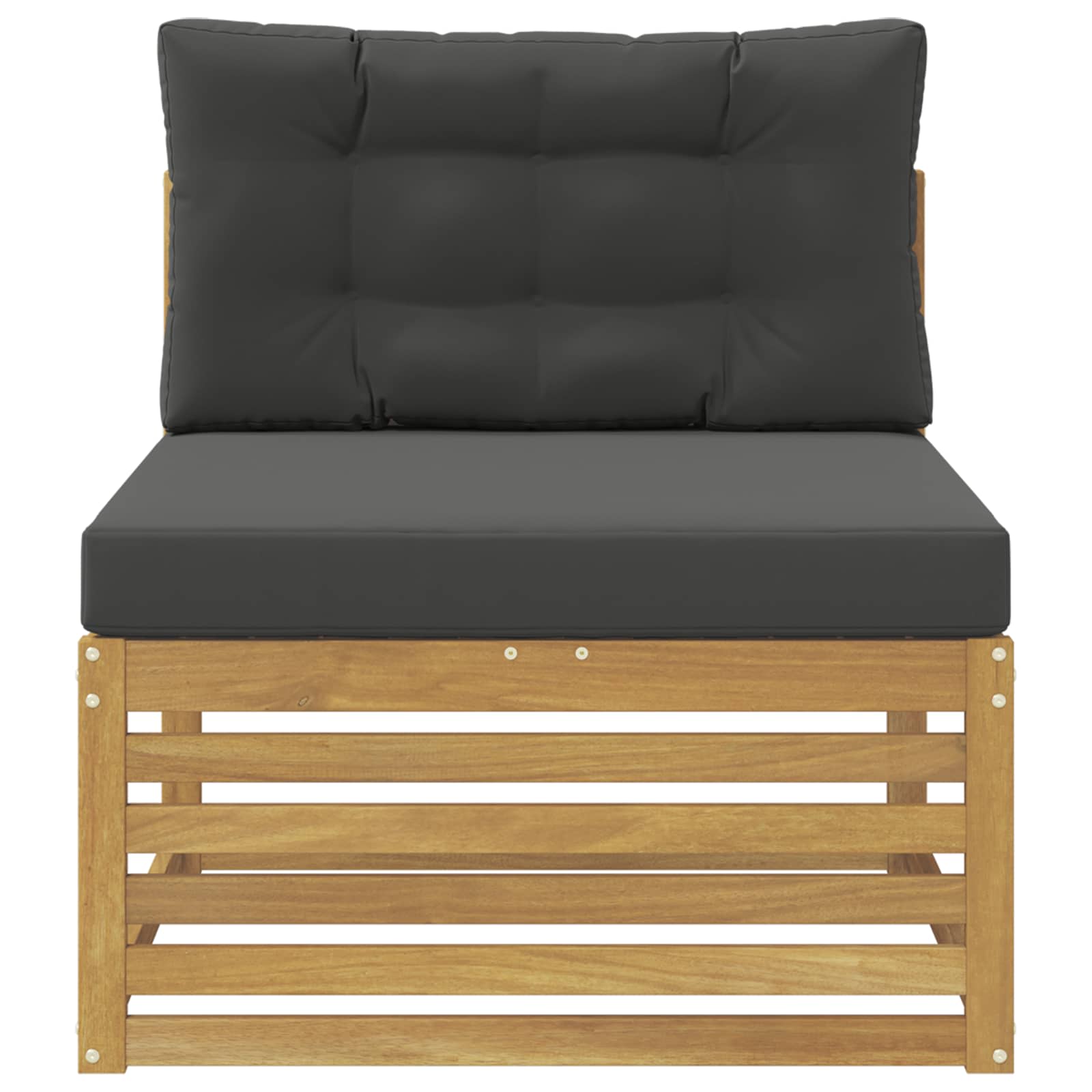 Outdoor Mittelsofa Massivholz Akazie Weiß
