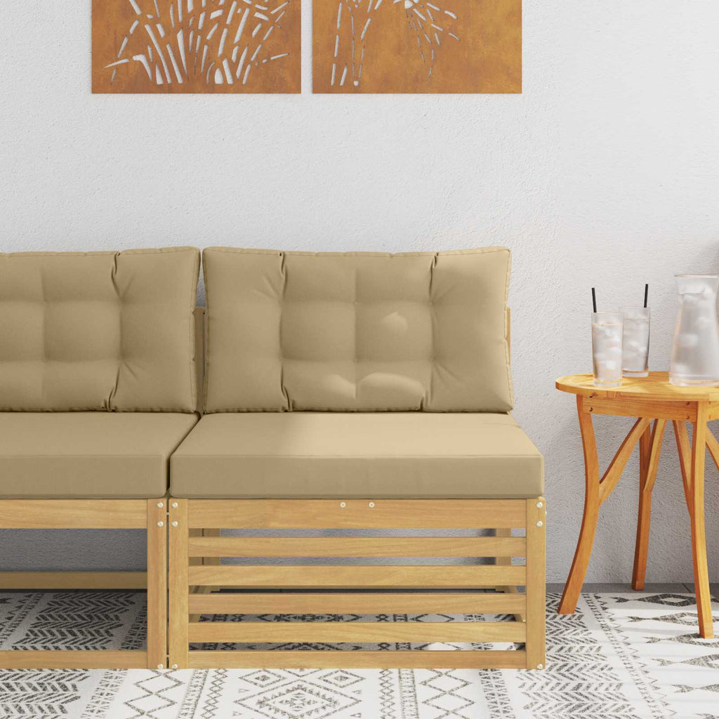 Outdoor Mittelsofa Massivholz Akazie Weiß