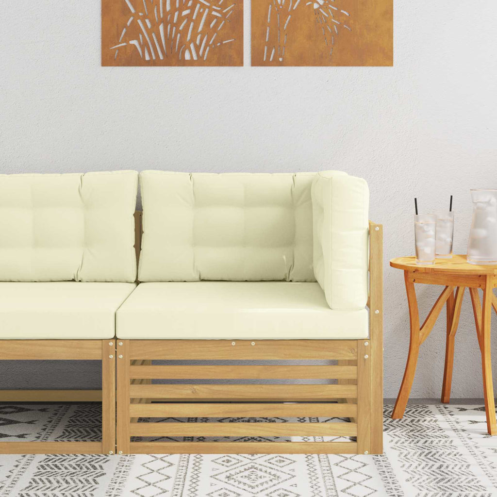 Outdoor Ecksofa Massivholz Akazie Weiß