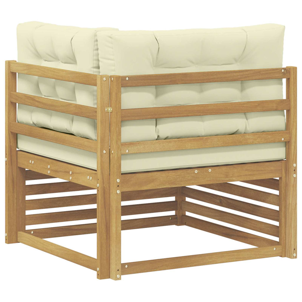 Outdoor Ecksofa Massivholz Akazie Weiß