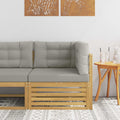 Outdoor Ecksofa Massivholz Akazie Weiß