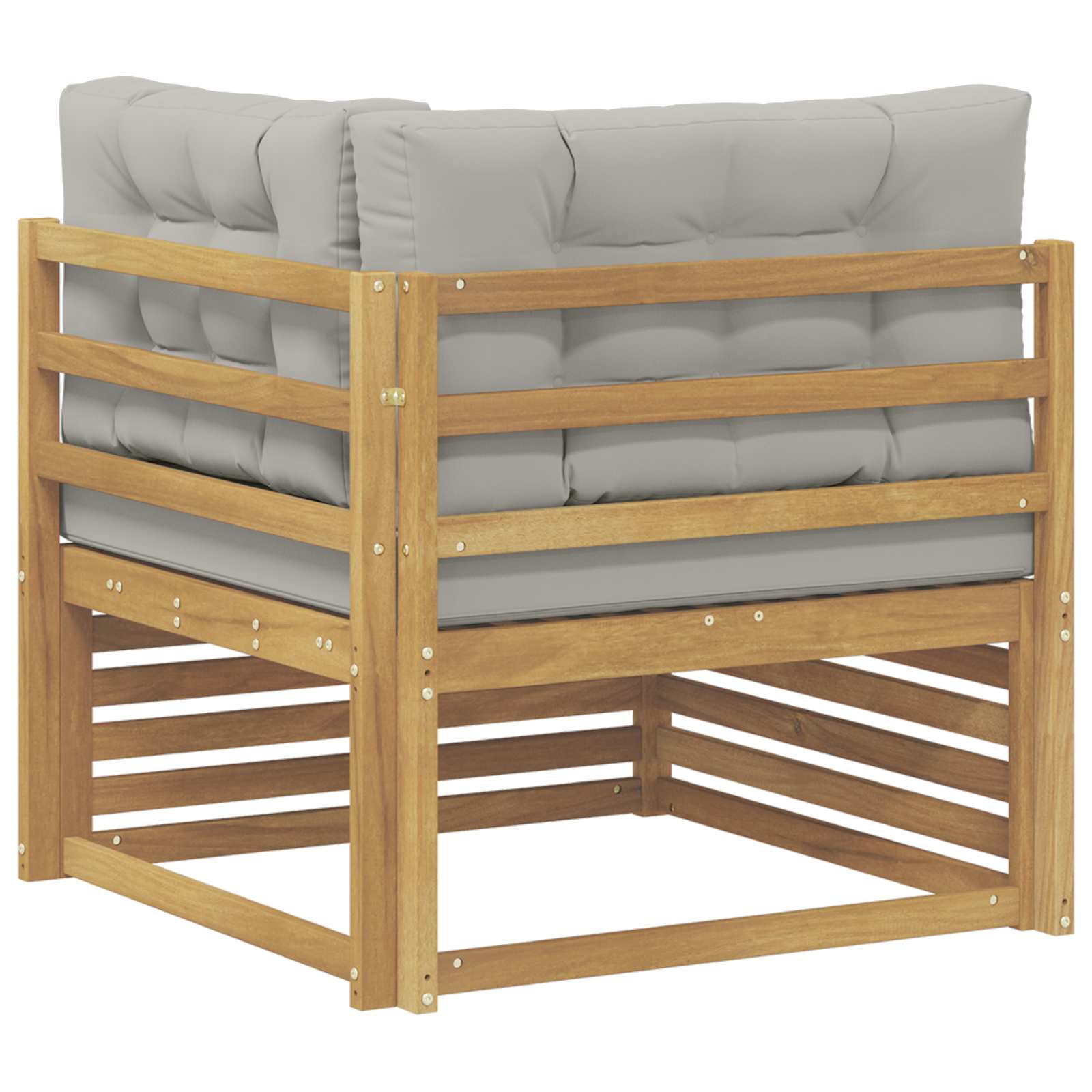 Outdoor Ecksofa Massivholz Akazie Weiß