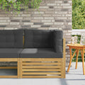 Outdoor Ecksofa Massivholz Akazie Weiß