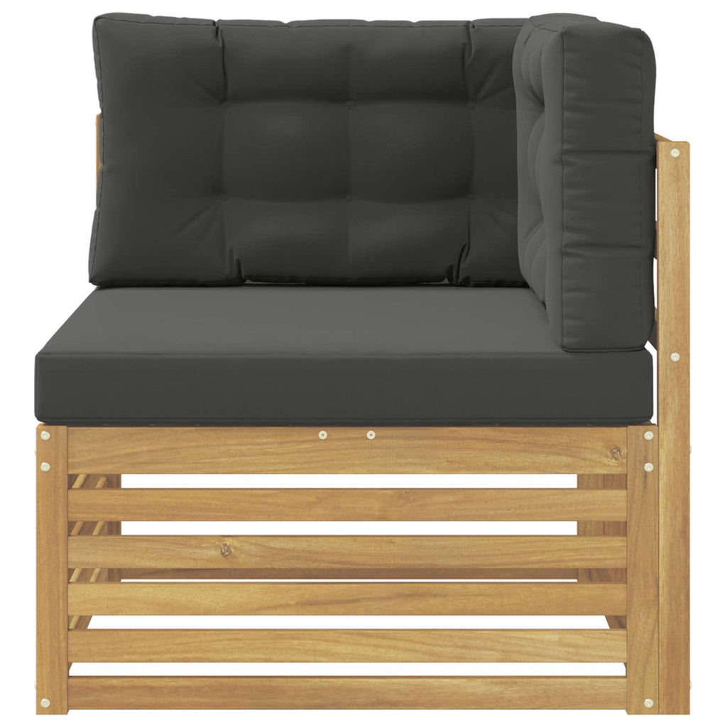 Outdoor Ecksofa Massivholz Akazie Weiß