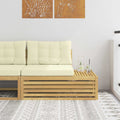 Outdoor Endsofa Weiß 115 x 83 x 73 cm Massivholz Akazie