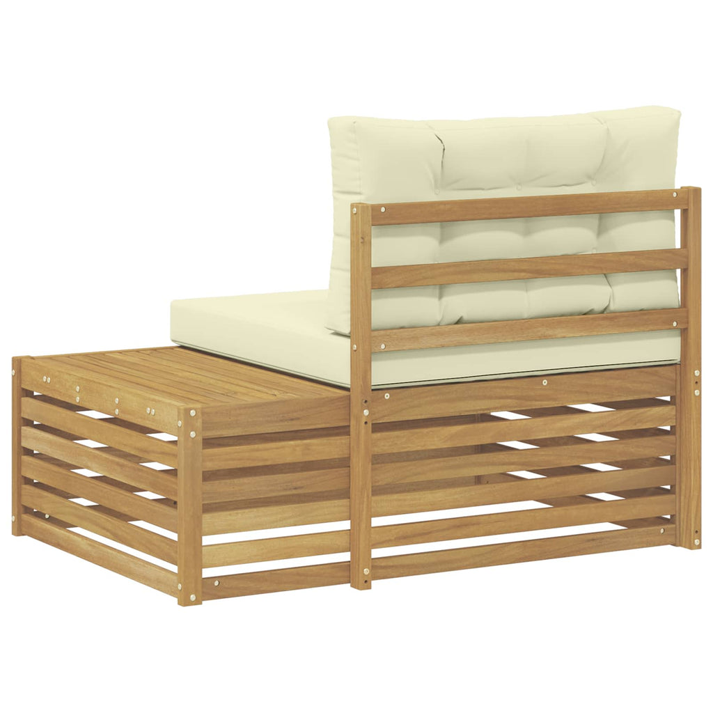 Outdoor Endsofa Weiß 115 x 83 x 73 cm Massivholz Akazie