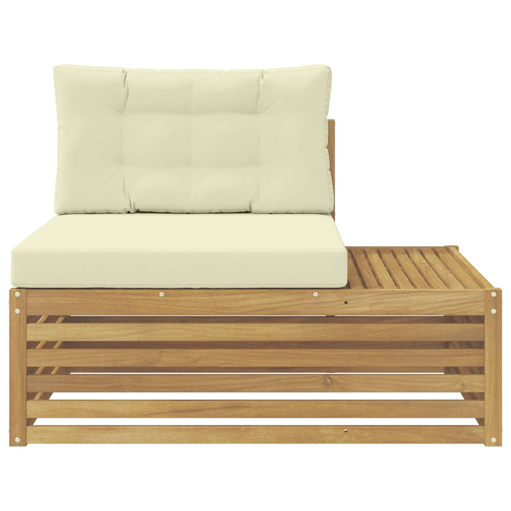 Outdoor Endsofa Weiß 115 x 83 x 73 cm Massivholz Akazie