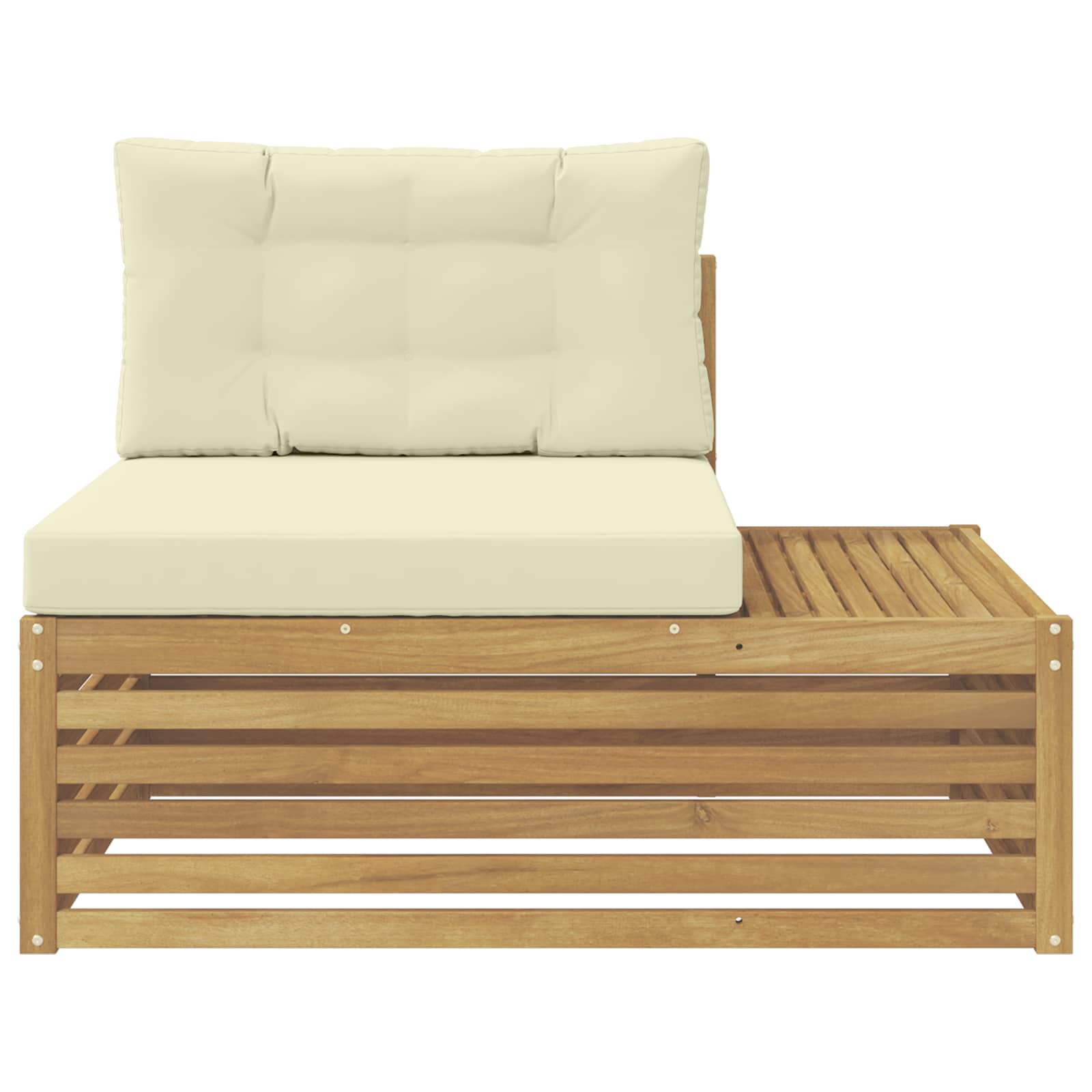 Outdoor Endsofa Weiß 115 x 83 x 73 cm Massivholz Akazie