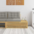 Outdoor End Sofa Weiß 115 x 83 x 73 cm Massivholz Akazie