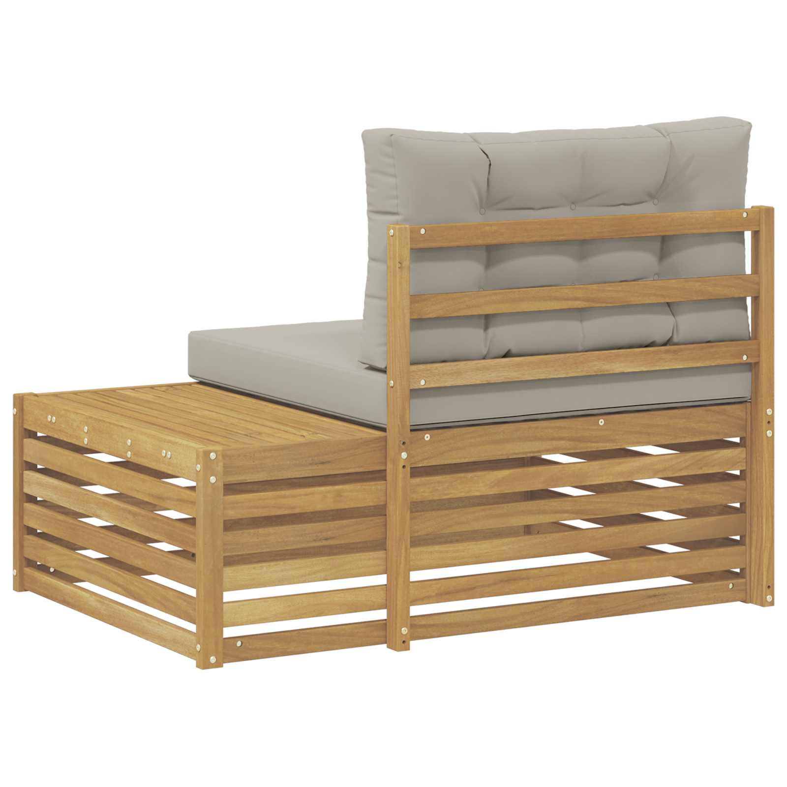 Outdoor End Sofa Weiß 115 x 83 x 73 cm Massivholz Akazie