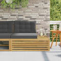 Outdoor End Sofa Weiß 115 x 83 x 73 cm Massivholz Akazie