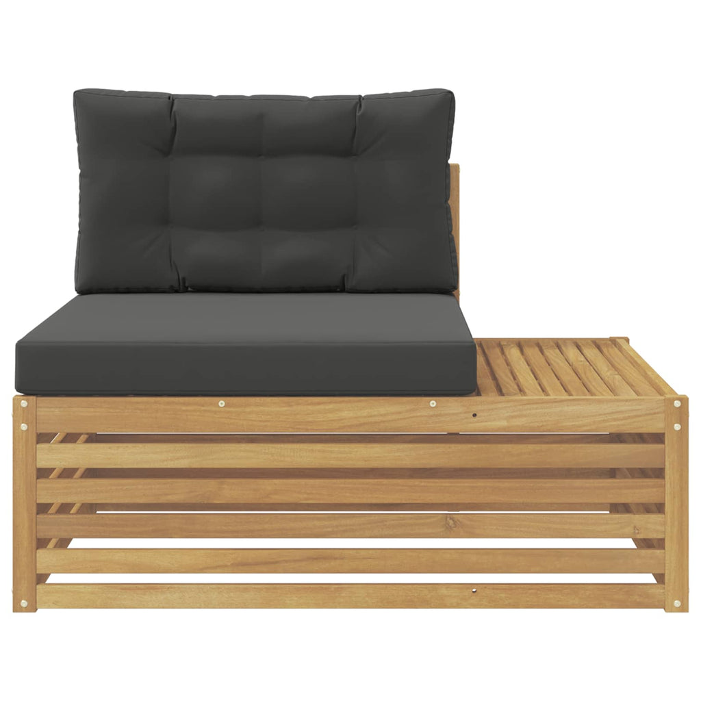 Outdoor End Sofa Weiß 115 x 83 x 73 cm Massivholz Akazie