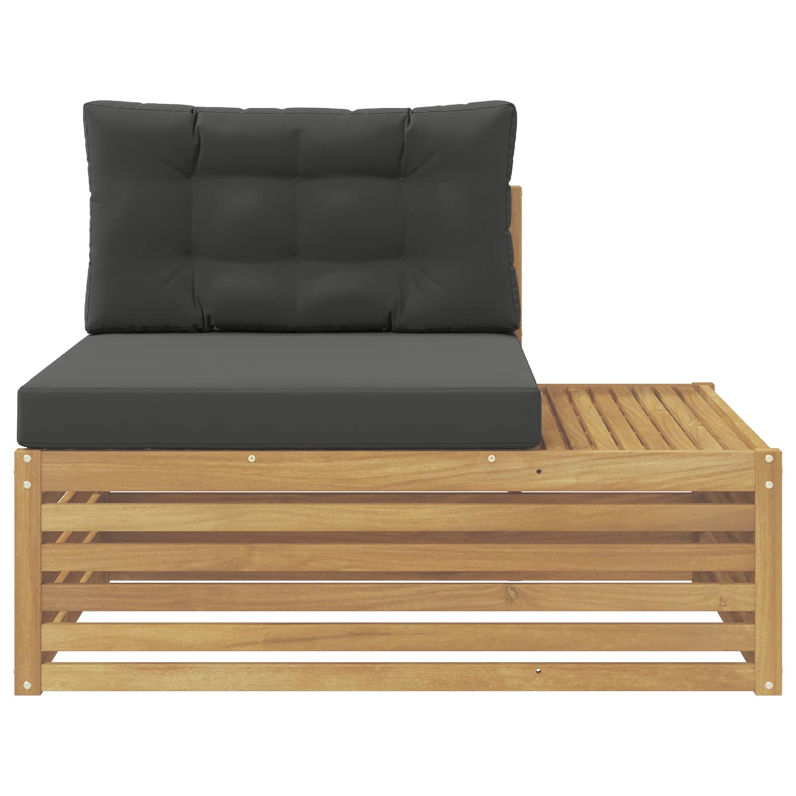 Outdoor End Sofa Weiß 115 x 83 x 73 cm Massivholz Akazie