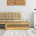 Outdoor End Sofa Weiß 115 x 83 x 73 cm Massivholz Akazie