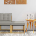 Outdoor-Fußhocker Massivholz Akazie und Textilene Stoff Weiß