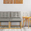 Outdoor Mittelsofa Massivholz Akazie und Textilene Stoff Weiß