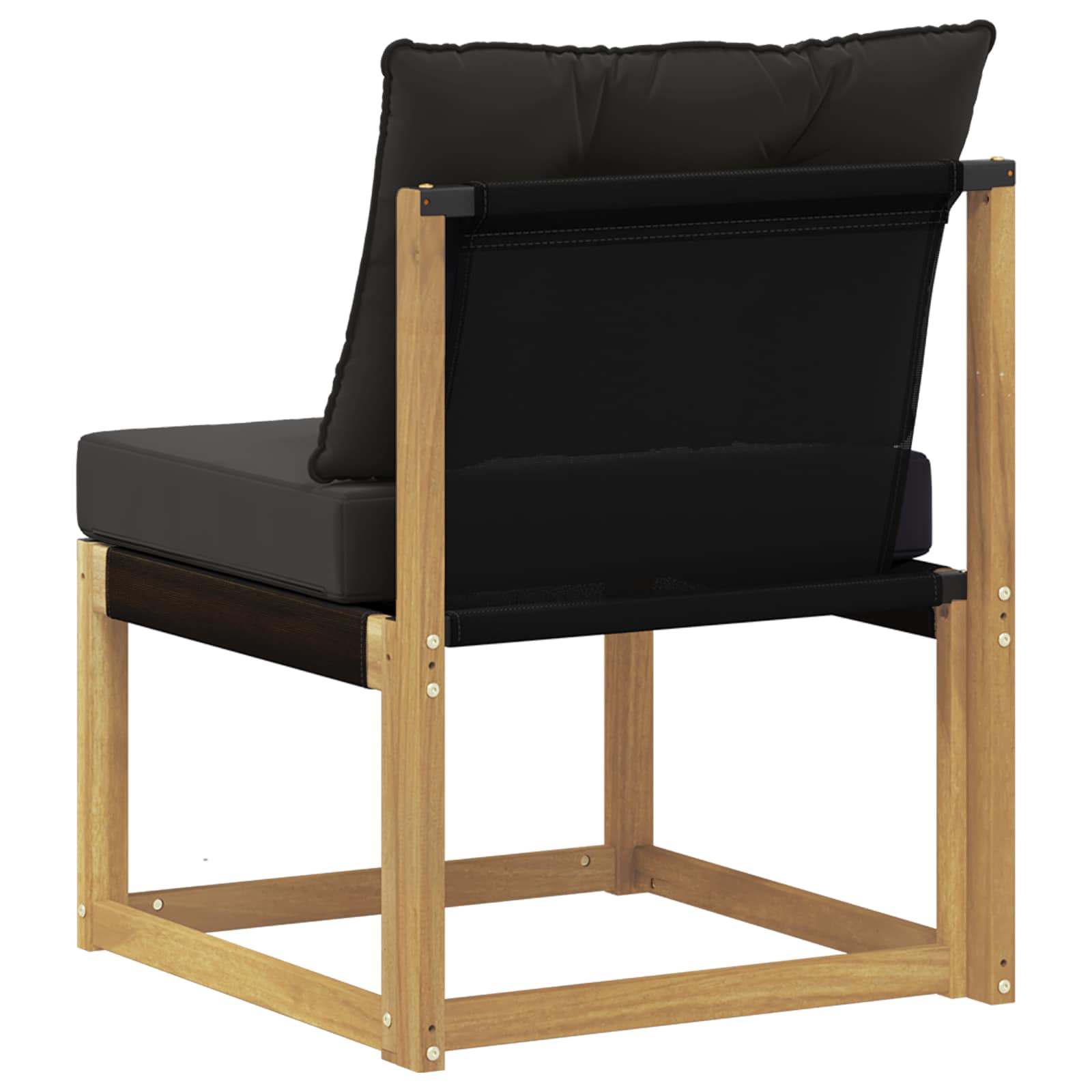 Outdoor Mittelsofa Massivholz Akazie und Textilene Stoff Weiß