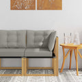 Outdoor Ecksofa Massivholz Akazie und Textilene Stoff Weiß