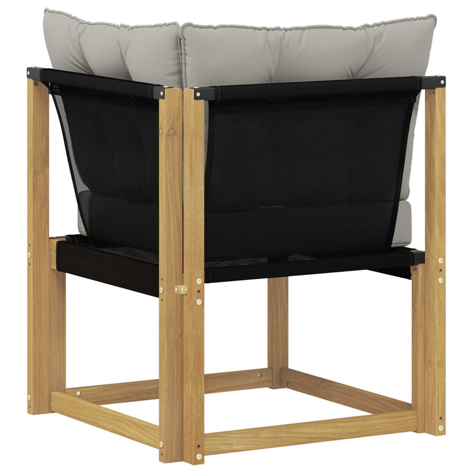 Outdoor Ecksofa Massivholz Akazie und Textilene Stoff Weiß