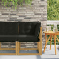 Outdoor Ecksofa Massivholz Akazie und Textilene Stoff Weiß