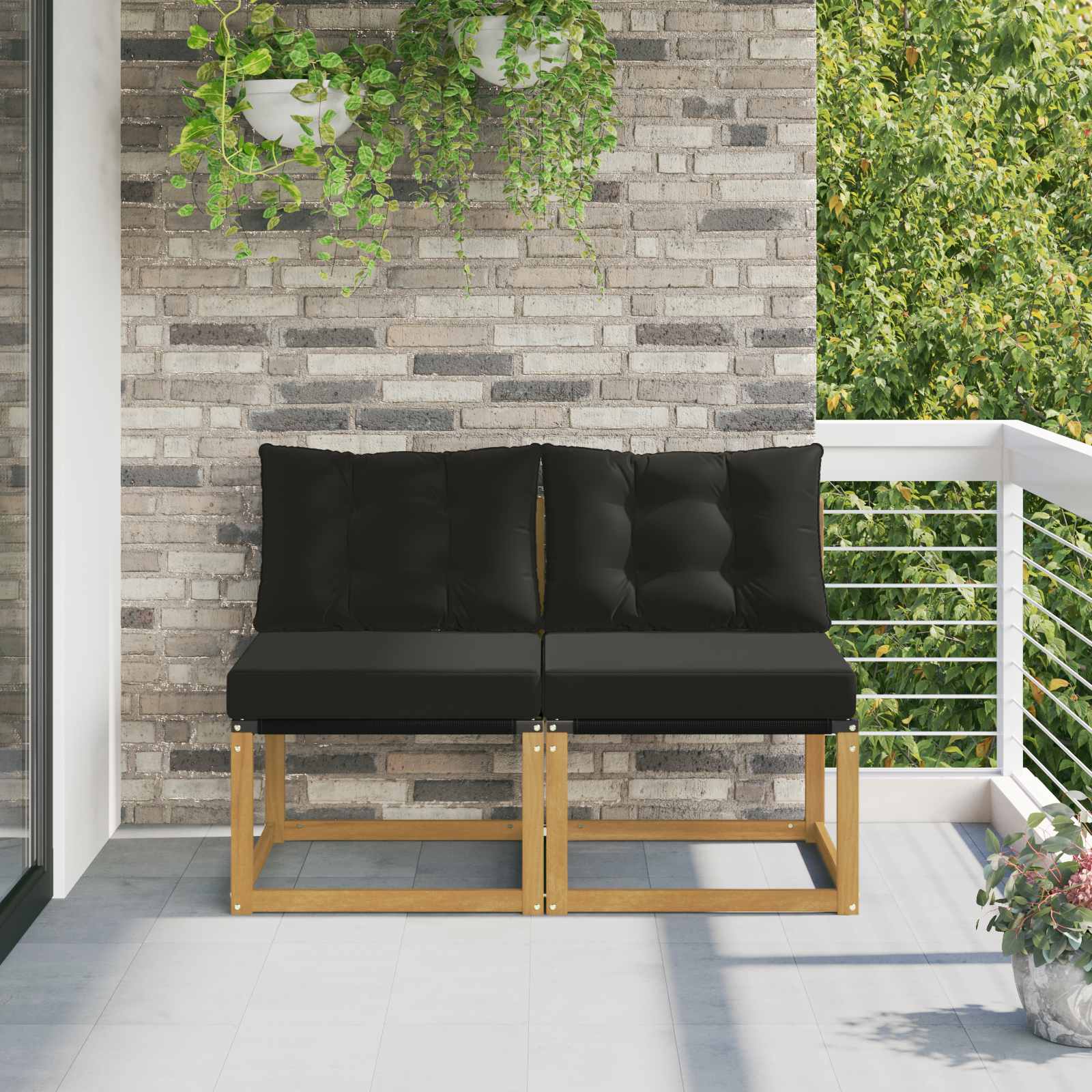 2 Stück Outdoor Mittelsofa
