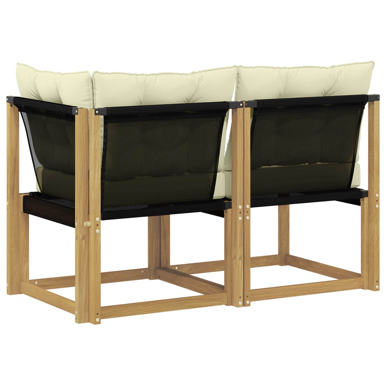 Outdoor Mittel- und Ecksofa mit Kissen 2 Stück Weiß