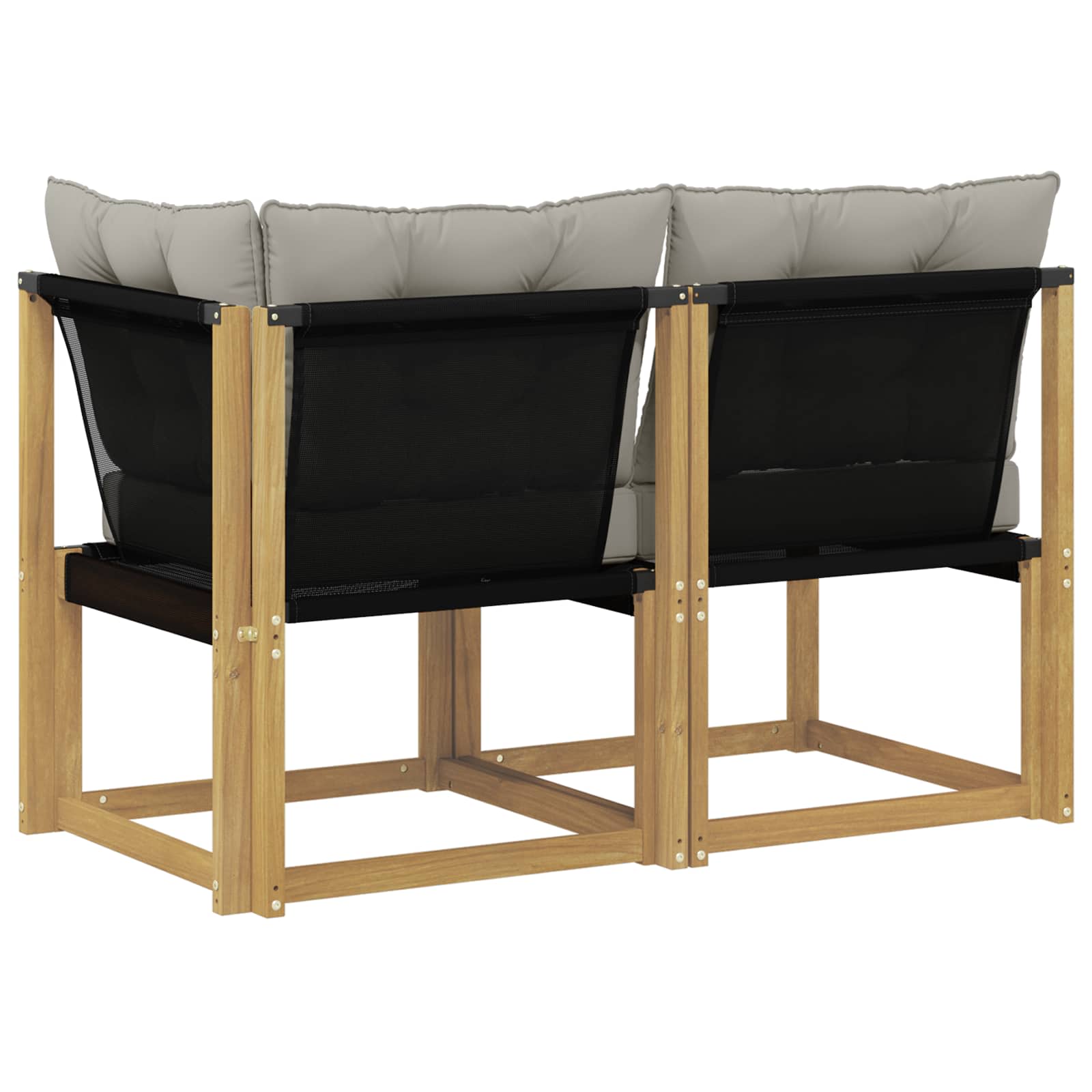 Outdoor Mittel- und Ecksofa mit Kissen 2 Stück Weiß