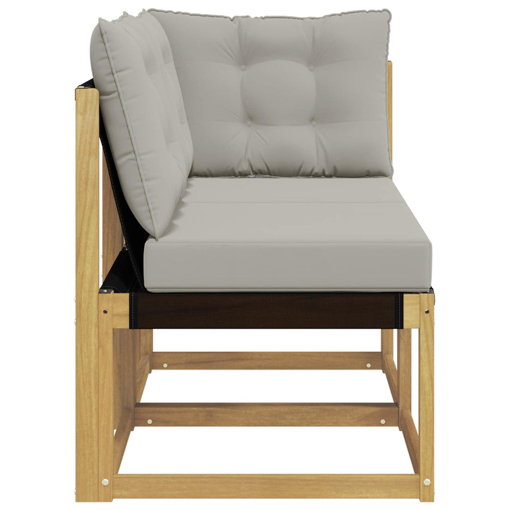 Outdoor Mittel- und Ecksofa mit Kissen 2 Stück Weiß