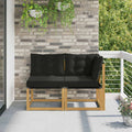 Outdoor Mittel- und Ecksofa mit Kissen 2 Stück Weiß