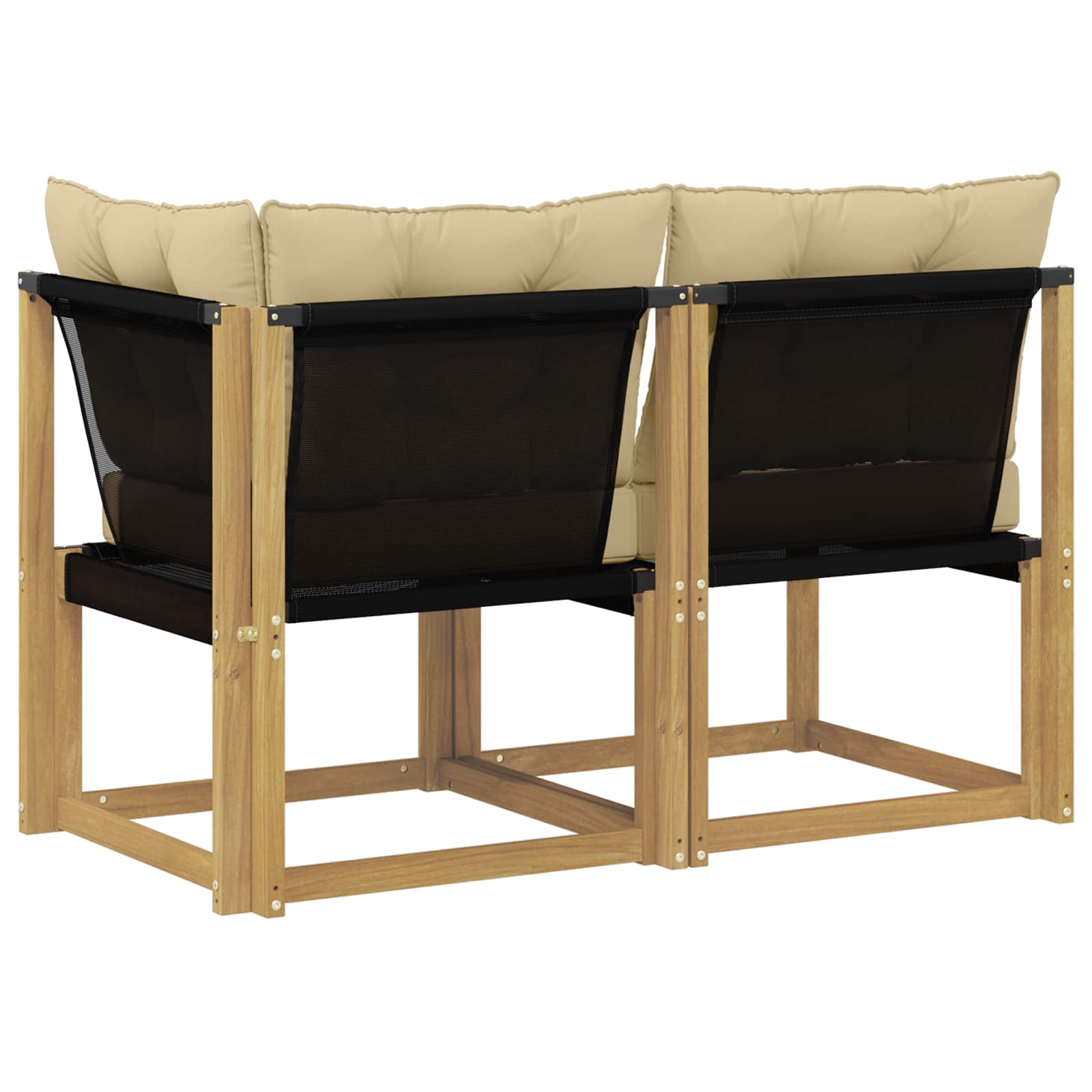 Outdoor Mittel- und Ecksofa mit Kissen 2 Stück Weiß