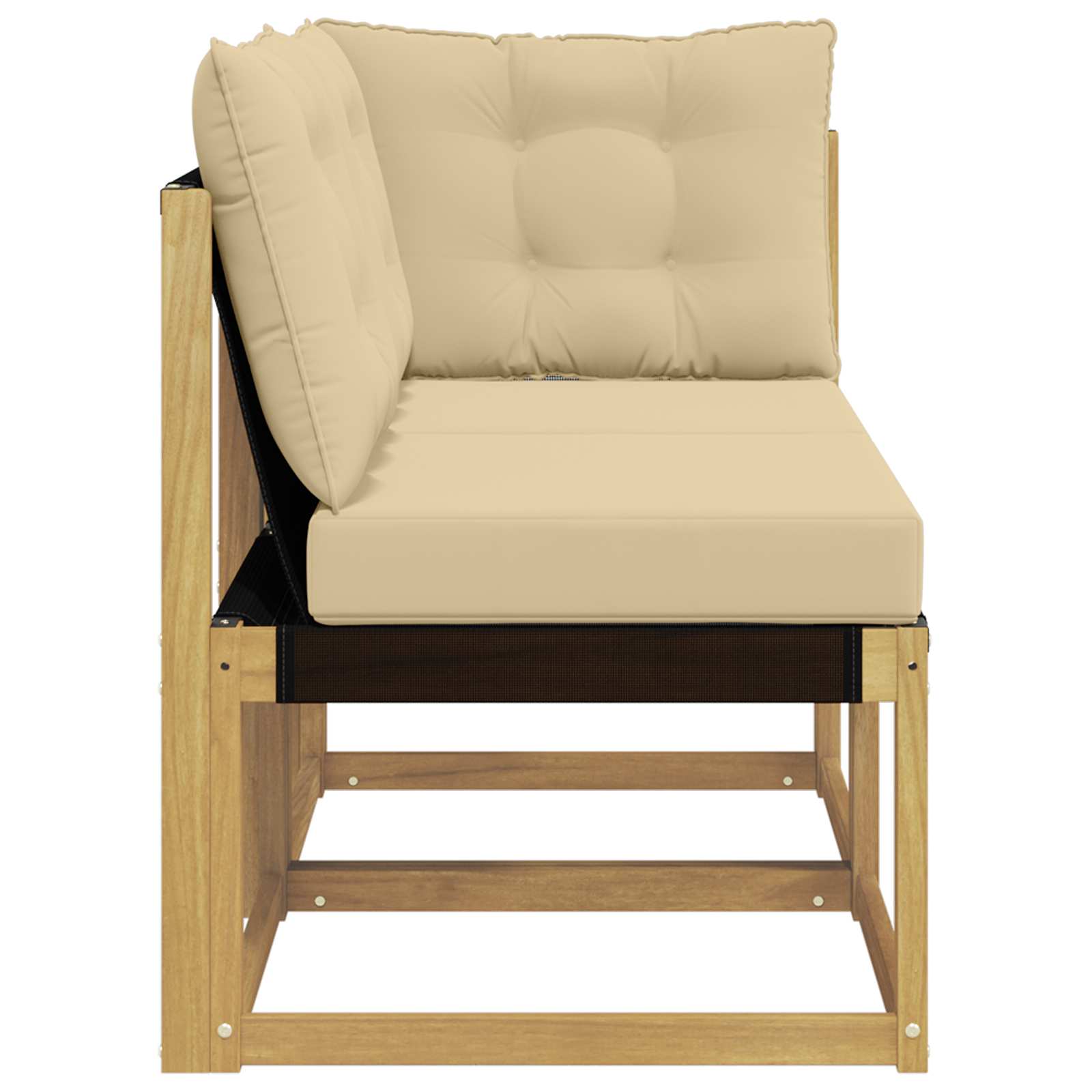 Outdoor Mittel- und Ecksofa mit Kissen 2 Stück Weiß