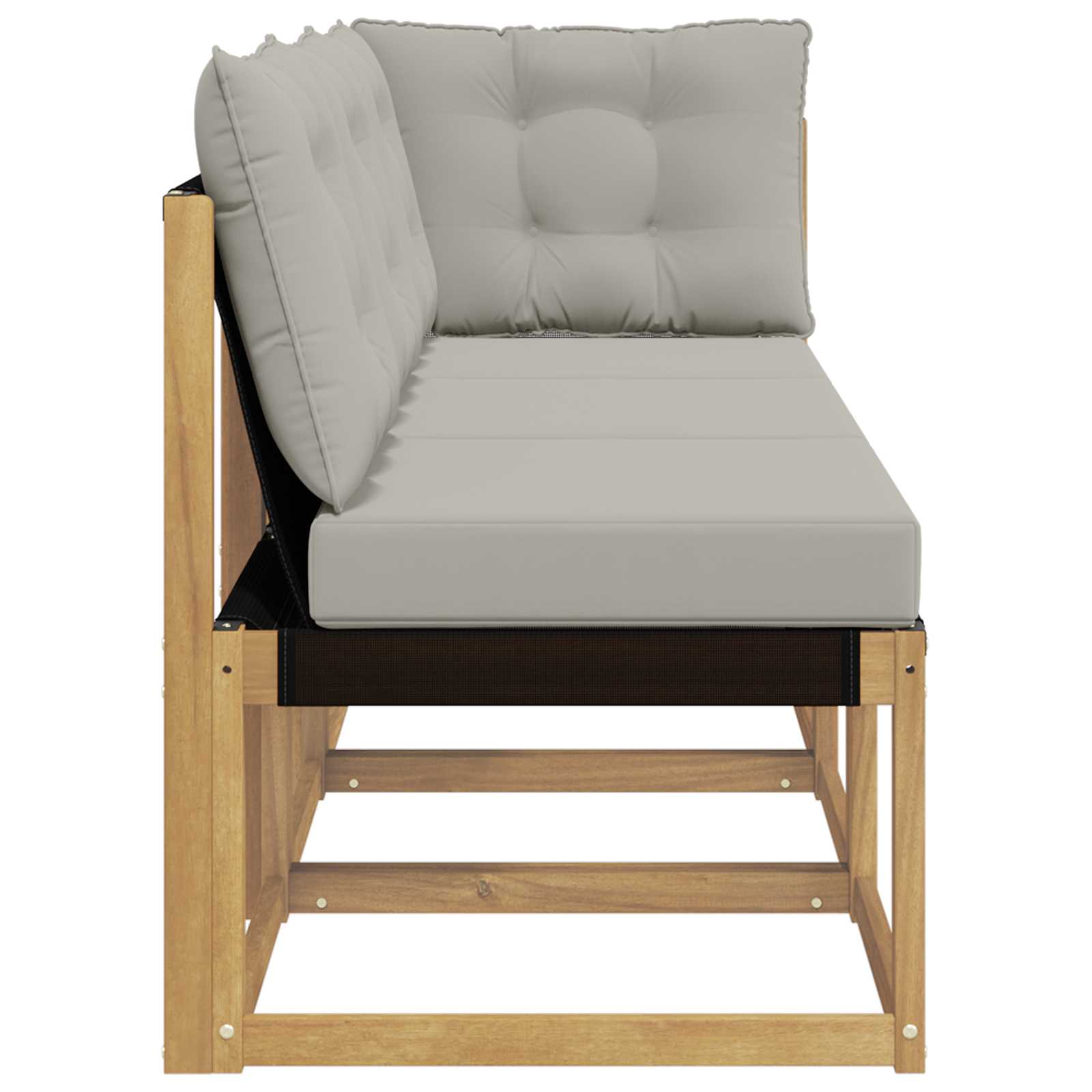 Outdoor Mittel- und Ecksofa mit Kissen 3 Stück Weiß