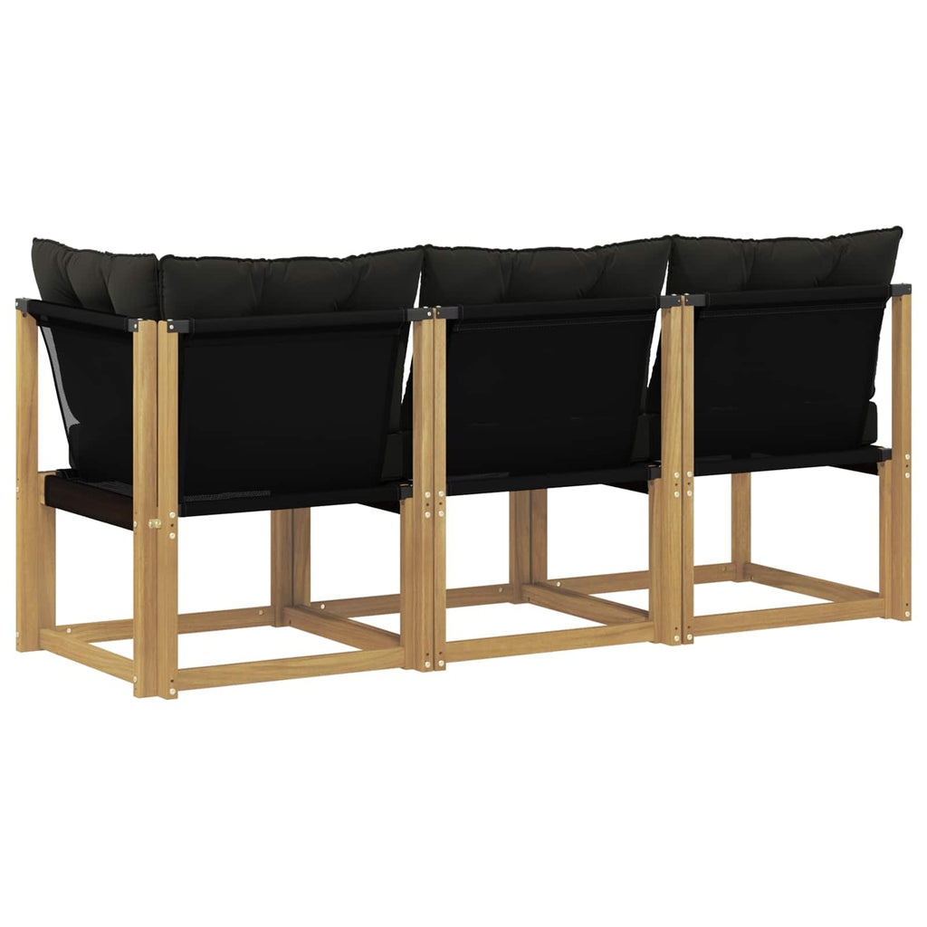 Outdoor Mittel- und Ecksofa mit Kissen 3 Stück Weiß