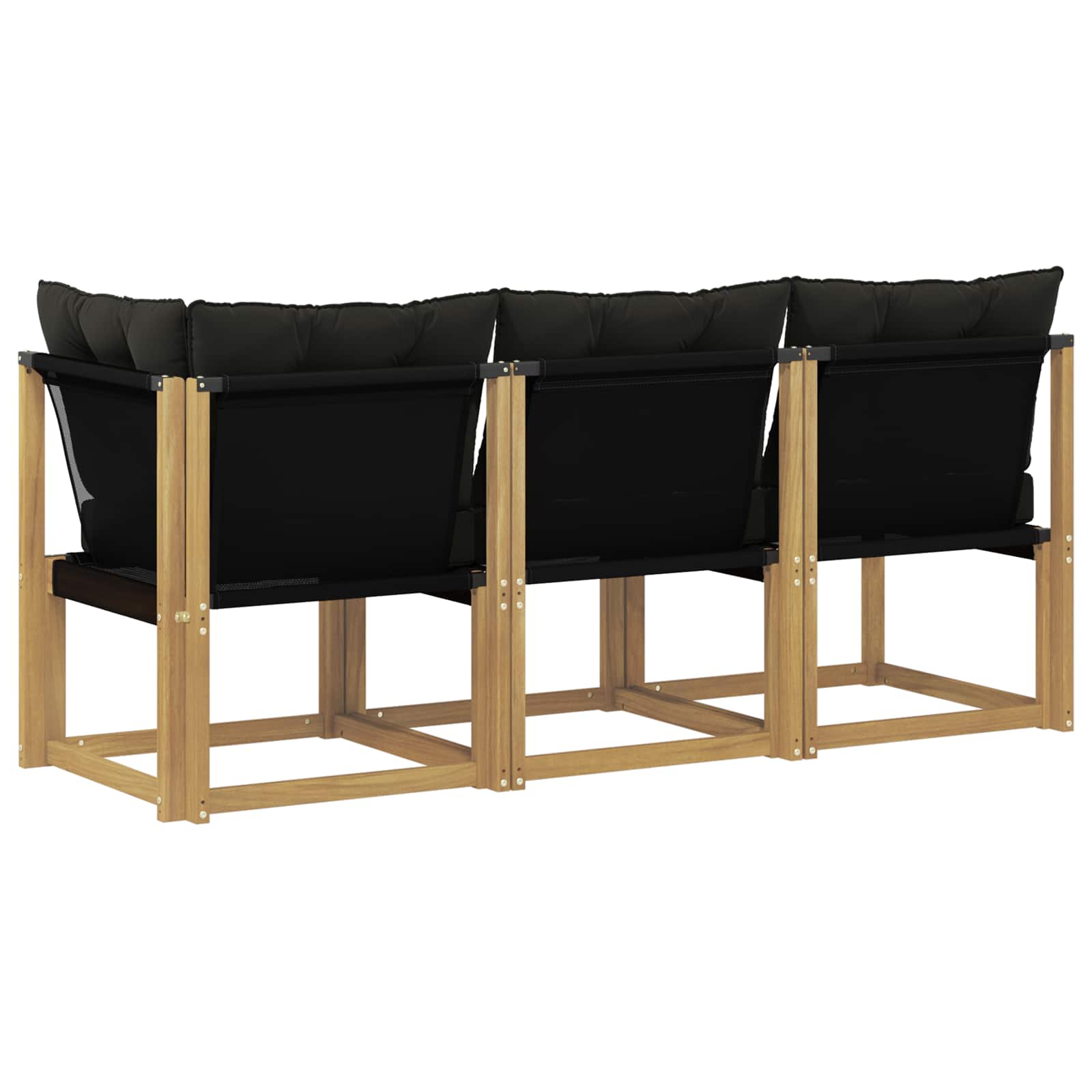 Outdoor Mittel- und Ecksofa mit Kissen 3 Stück Weiß