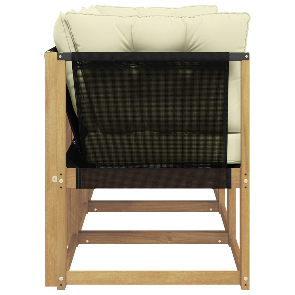 Outdoor Mittel- und Ecksofa mit Kissen 3 Stück Weiß