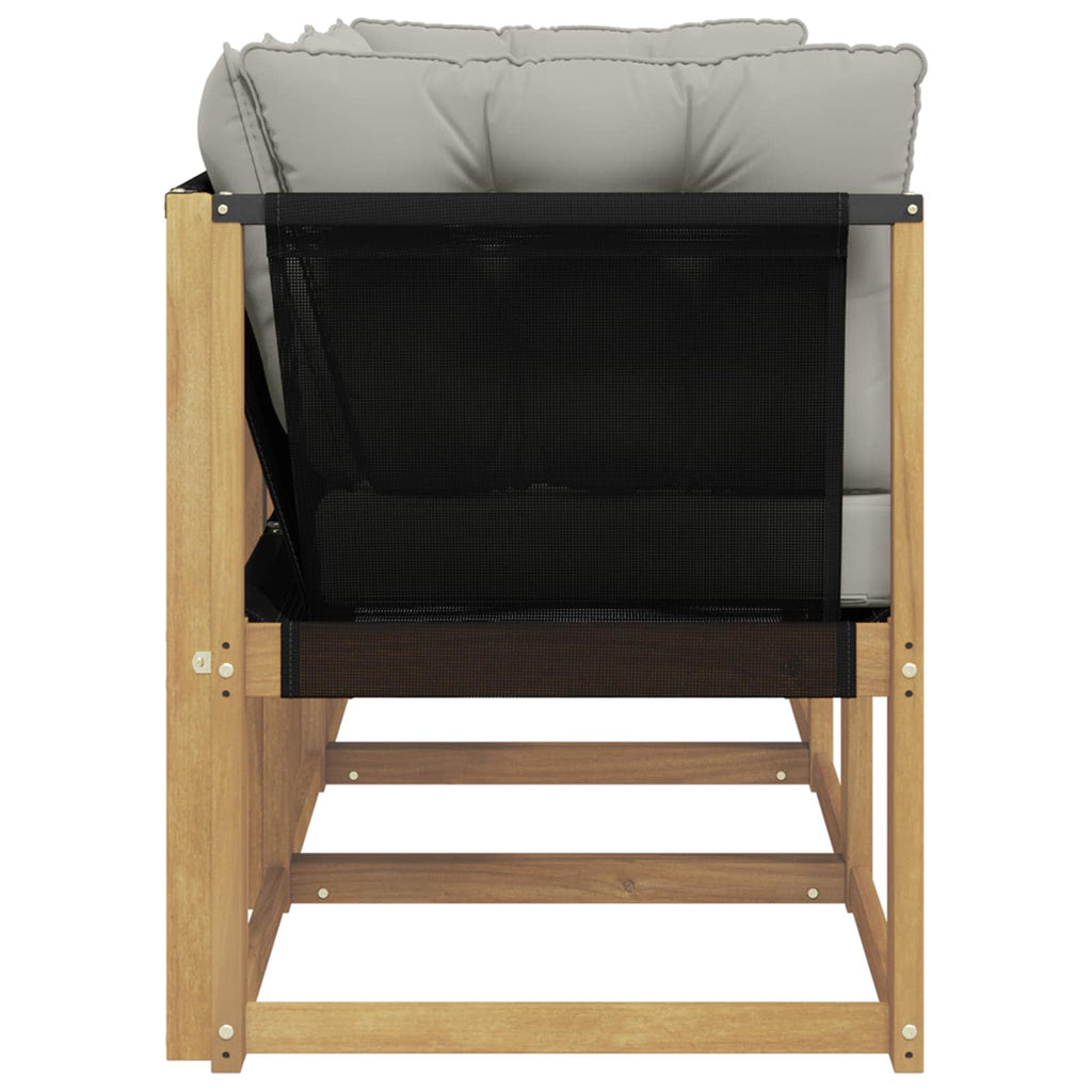 Outdoor Mittel- und Ecksofa mit Kissen 3 Stück Weiß