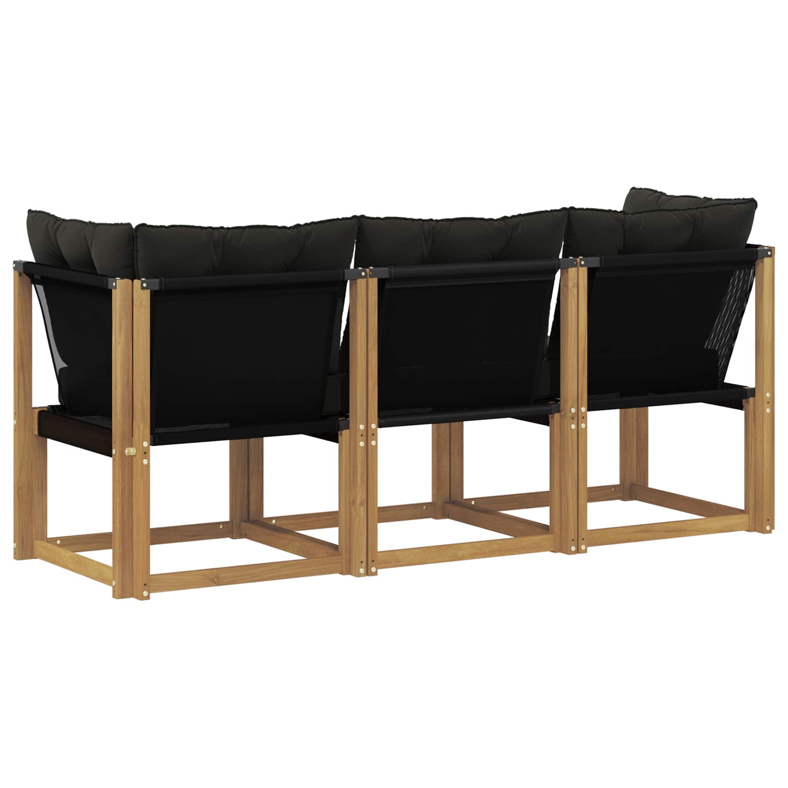 Outdoor Mittel- und Ecksofa mit Kissen 3 Stück Weiß