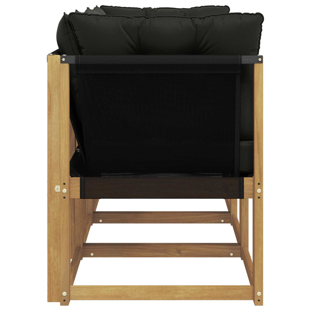 Outdoor Mittel- und Ecksofa mit Kissen 3 Stück Weiß
