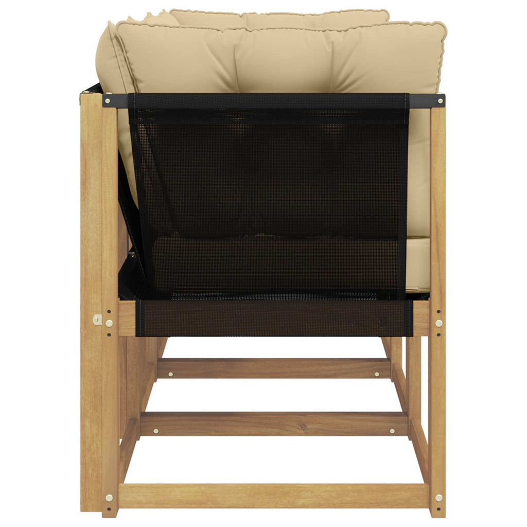 Outdoor Mittel- und Ecksofa mit Kissen 3 Stück Weiß
