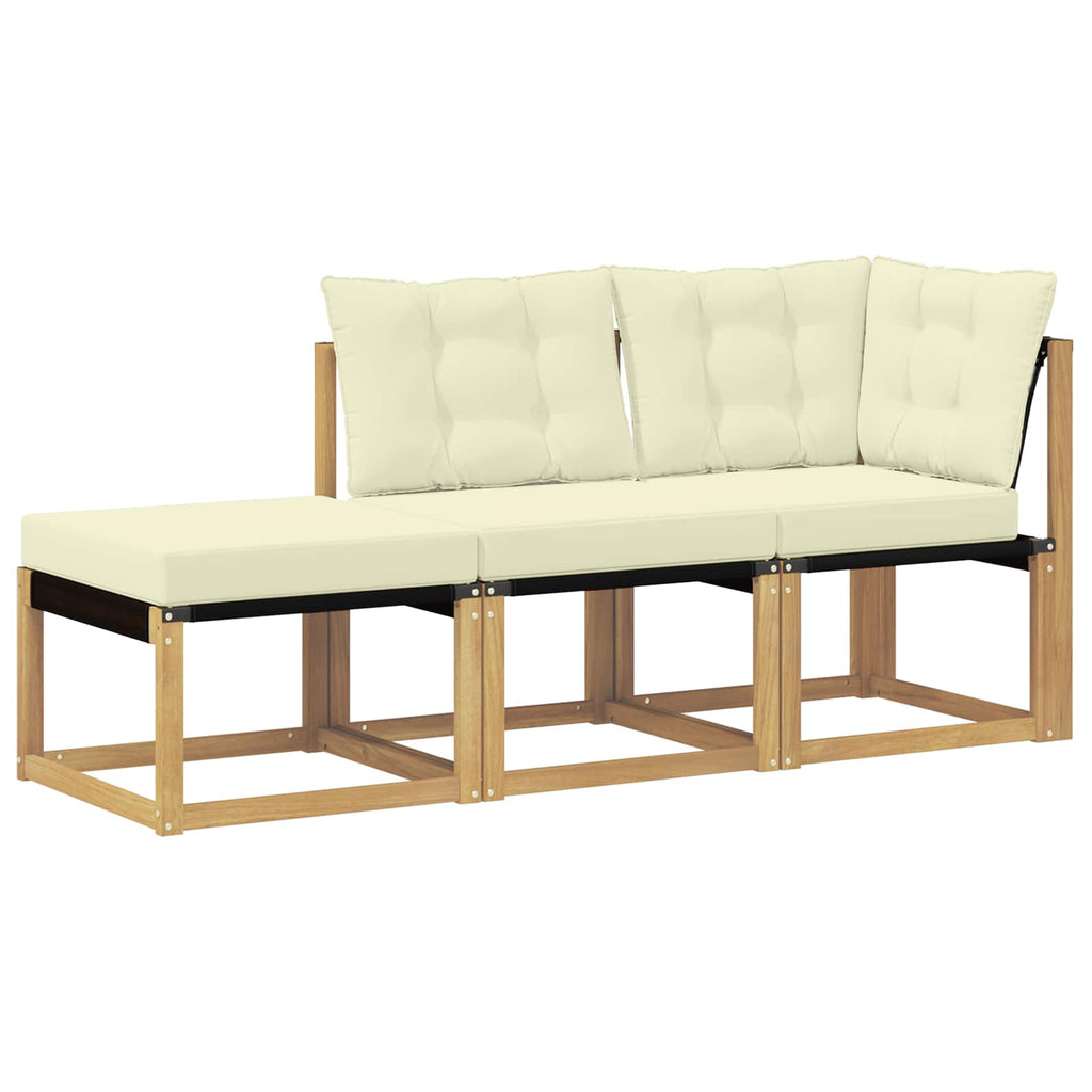 Sectional Sofa Einheiten mit Kissen 3 Stück Weiß
