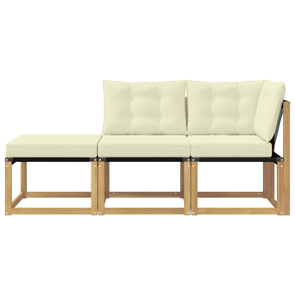 Sectional Sofa Einheiten mit Kissen 3 Stück Weiß