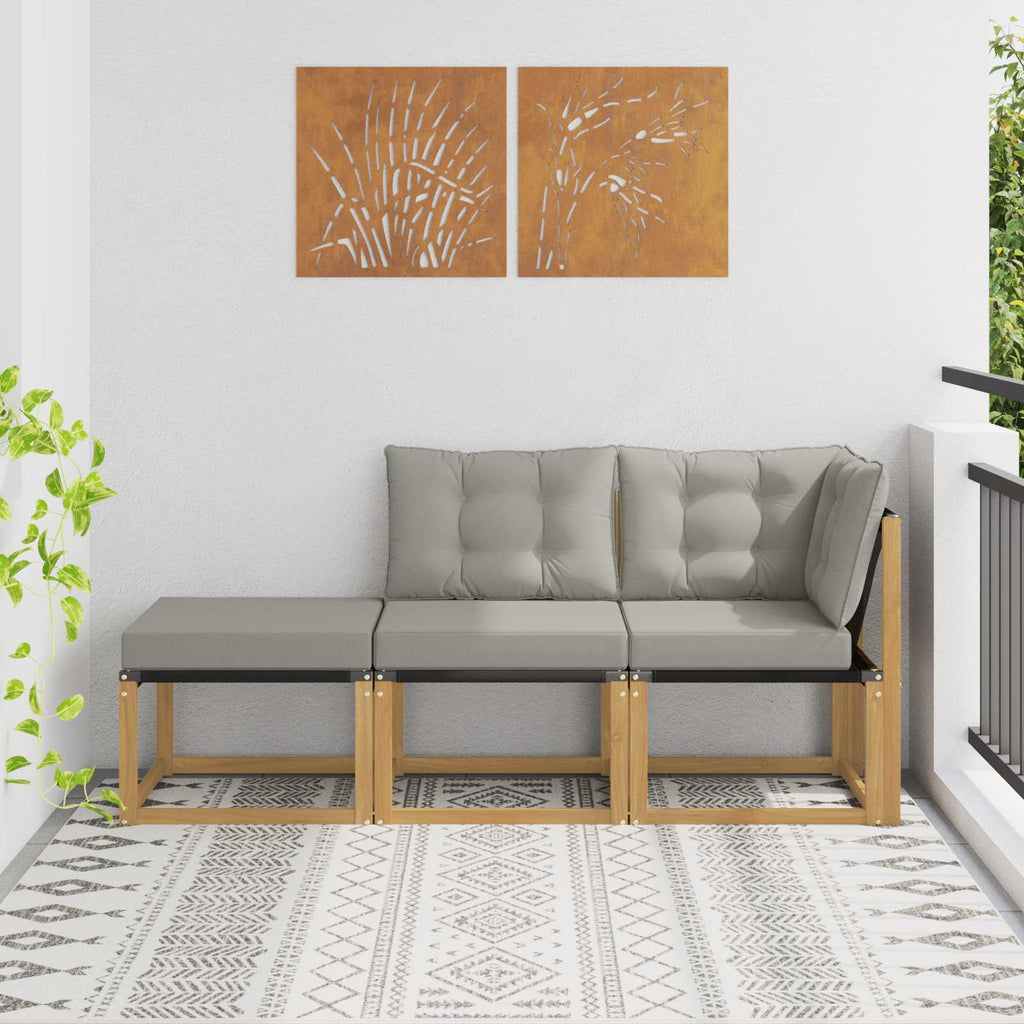 Sectional Sofa Einheiten mit Kissen 3 Stück Weiß